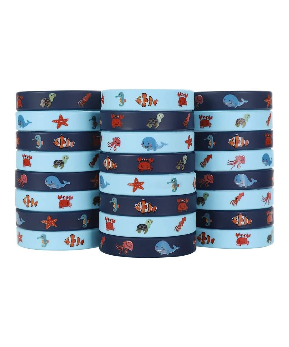 24 Pack Under the Sea Silicone Wristbands Bracelets Ocean Life Animal Birthday Decoration Party Favors for Kids $15.96 Kids' ...