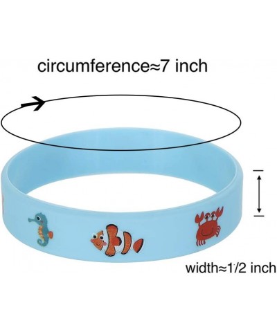 24 Pack Under the Sea Silicone Wristbands Bracelets Ocean Life Animal Birthday Decoration Party Favors for Kids $15.96 Kids' ...