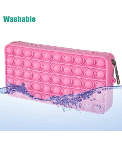 Silicone Pops Bubble Pencil Case Purpe Shoulder Wallet Bag Sensory Fidget Toy Funny Game Soft Squeeze Toy (Big Pink) $13.67 G...