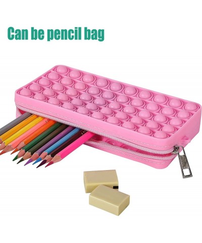 Silicone Pops Bubble Pencil Case Purpe Shoulder Wallet Bag Sensory Fidget Toy Funny Game Soft Squeeze Toy (Big Pink) $13.67 G...