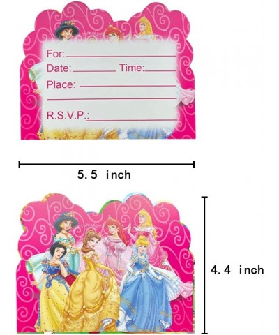 30 Pcs Princess Birthday Invitation Cards Princess Birthday Party Invitation Cards for Kids Princess Birthday Party Supplies ...