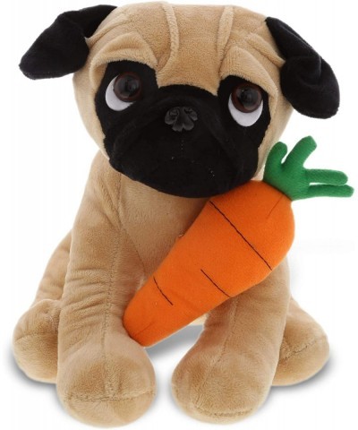 Happy Easter Super Soft Plush Pug Dog with Carrot - Cute Stuffed Animals with Carrot Plush Toy Perfect Easter Holiday Surpris...