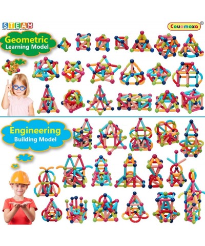 74 PCS Magnetic Blocks Sticks Construction Building Learning Education Stem Preschool Toddler Kids Toys for 3+ Year Old Monte...