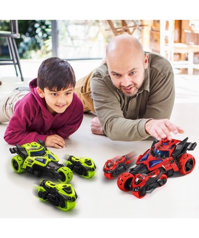 3 in 1 Alloy Racing Motorcycle Model Cars Pull Back Vehicles Catapult Toy for Boys Toddlers Age 4-8 Launcher Toys with Light ...