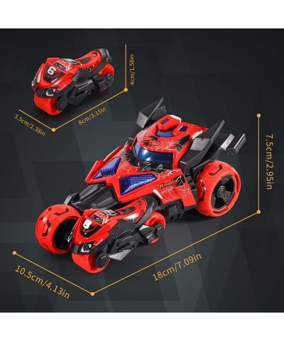 3 in 1 Alloy Racing Motorcycle Model Cars Pull Back Vehicles Catapult Toy for Boys Toddlers Age 4-8 Launcher Toys with Light ...