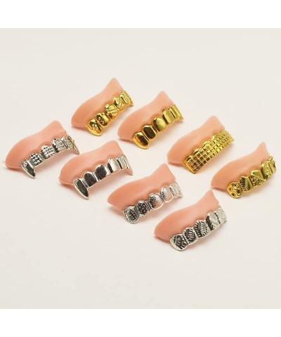 12 Pcs Funny Gold Silver Teeth Ugly Fake Teeth Prank Toy Plastic Troubled Teeth for Halloween Christmas Decoration $19.43 Gag...