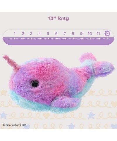 Bearington Rainbow Narwhal: 12” Groovy Plush Toy Ultra-Soft with Purple Blue and Pink Rainbow Colors Super Cozy with Sparkly ...