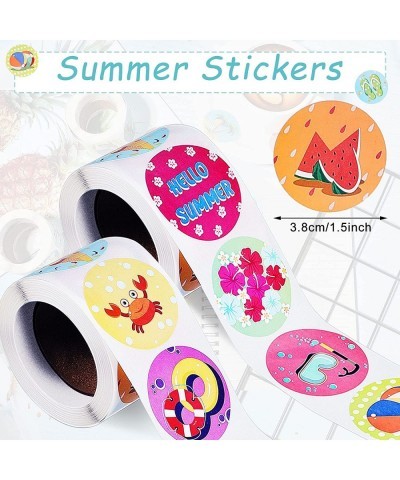 500 Pieces Summer Stickers for Kids Hawaii Tropical Beach Label Decals Different Design Luau Summer Party Favors Decoration f...