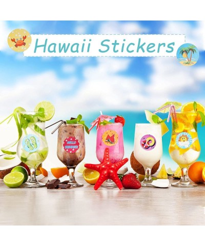 500 Pieces Summer Stickers for Kids Hawaii Tropical Beach Label Decals Different Design Luau Summer Party Favors Decoration f...