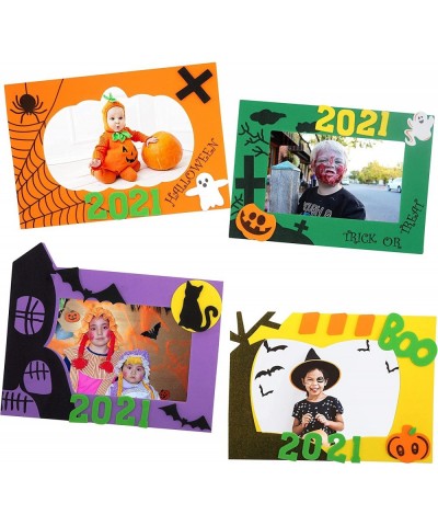 2021 Dated Halloween Crafts for Kids 4 Pcs Picture Frame DIY Kit Fall Arts and Crafts for Toddlers Fun Home Activity $16.27 K...