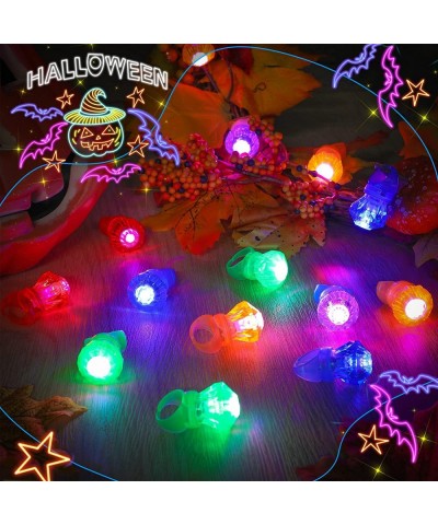 72 Packs Light up Rings Bulk Glow Rings LED Finger Rings Flashing Bumpy Rings Glow in the Dark Rings for Halloween Christmas ...