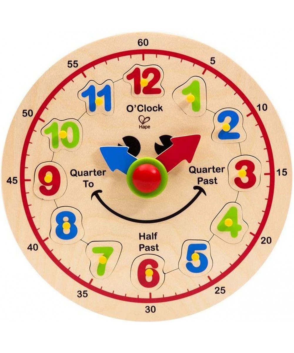 Award Winning Happy Hour Clock Kid's Wooden Time Learning Puzzle $27.09 Early Development & Activity Toys