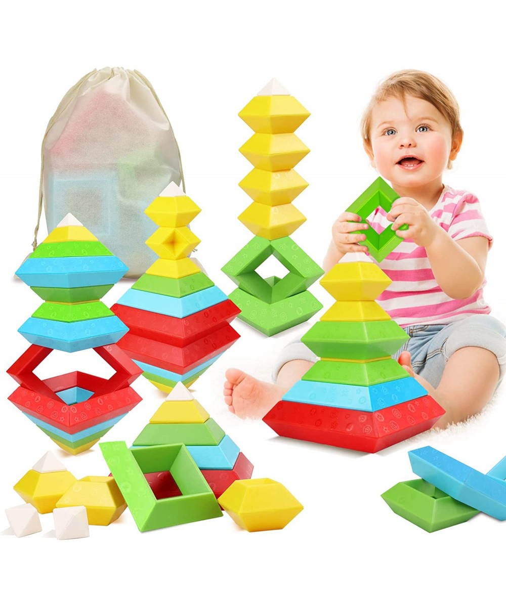 30Pcs Stacking Toys for Toddlers 1-3 2-4 3-5 Year Old Building Blocks Toys Mega Educational Preschool Learning Activities Tod...