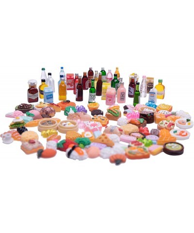 Dollhouse Accessories 108pcs Miniature Food Sets Mini Drinks Cakes Breads Things for Doll House Kitchen Decoration (Dessert) ...