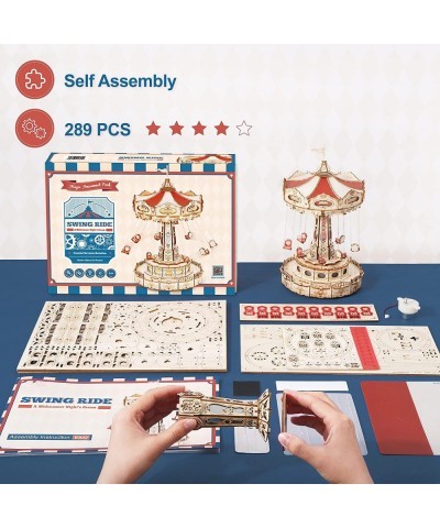 Music Box 3D Puzzles for Adults DIY Wooden Model Kit for Kids to Build STEM Desk Toy with LED Birthday Swing Ride $83.46 Exec...