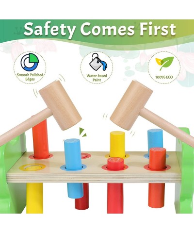 Wooden Hammering Pounding Toy Montessori Early Developmental Toys for 1 2 3 Year Old Sensory Learning Toys with 2 Mallets & 8...