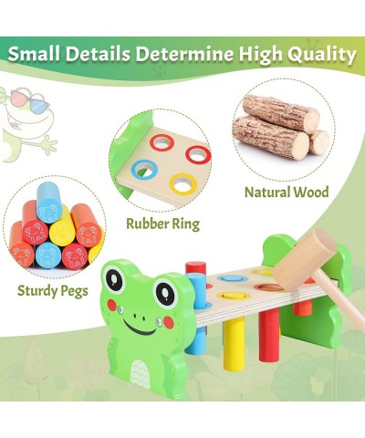 Wooden Hammering Pounding Toy Montessori Early Developmental Toys for 1 2 3 Year Old Sensory Learning Toys with 2 Mallets & 8...