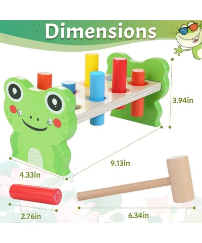 Wooden Hammering Pounding Toy Montessori Early Developmental Toys for 1 2 3 Year Old Sensory Learning Toys with 2 Mallets & 8...