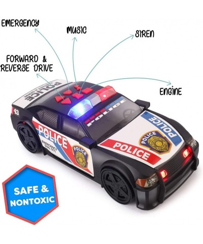 Motorized Police Cruiser Kids Toy Cop Car Electric Model Rush & Rescue Vehicle 1/16 Scale with Button Activated Forward Rever...