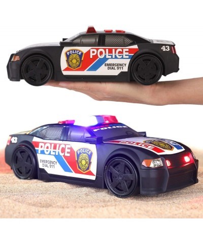 Motorized Police Cruiser Kids Toy Cop Car Electric Model Rush & Rescue Vehicle 1/16 Scale with Button Activated Forward Rever...