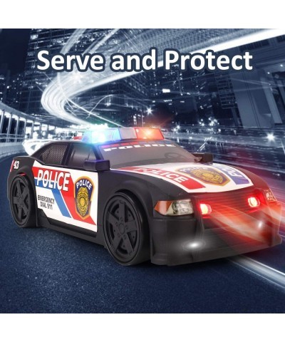 Motorized Police Cruiser Kids Toy Cop Car Electric Model Rush & Rescue Vehicle 1/16 Scale with Button Activated Forward Rever...