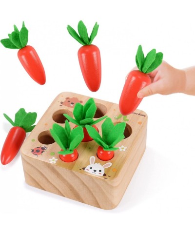 Carrot Harvest Game Wooden Toys for Toddler Shape Size Sorting Matching Puzzle Game for Developing Motor Skill Montessori Edu...