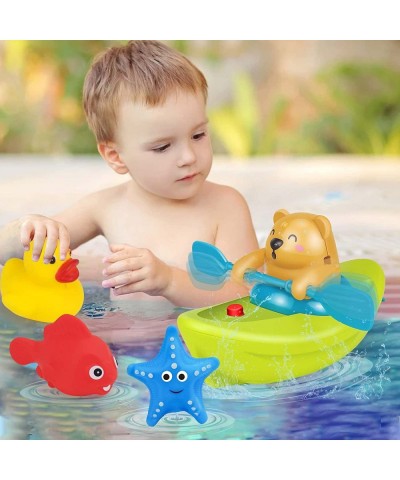 Bath Toys for Toddlers Kids 1-3 4-8 Bathtub Pool - Wind Up Swimming Ocean & Water Spray Boat & Floating Animals Water Toys Pa...