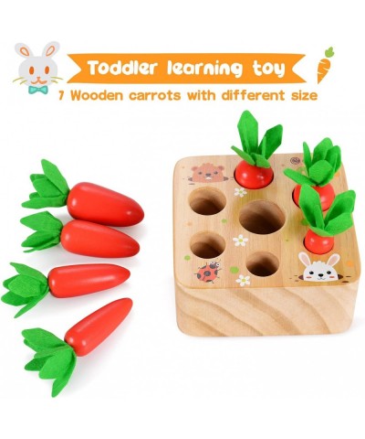 Carrot Harvest Game Wooden Toys for Toddler Shape Size Sorting Matching Puzzle Game for Developing Motor Skill Montessori Edu...