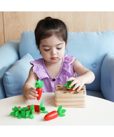 Carrot Harvest Game Wooden Toys for Toddler Shape Size Sorting Matching Puzzle Game for Developing Motor Skill Montessori Edu...