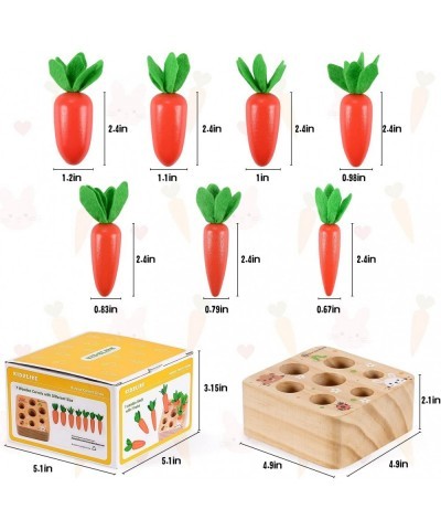 Carrot Harvest Game Wooden Toys for Toddler Shape Size Sorting Matching Puzzle Game for Developing Motor Skill Montessori Edu...