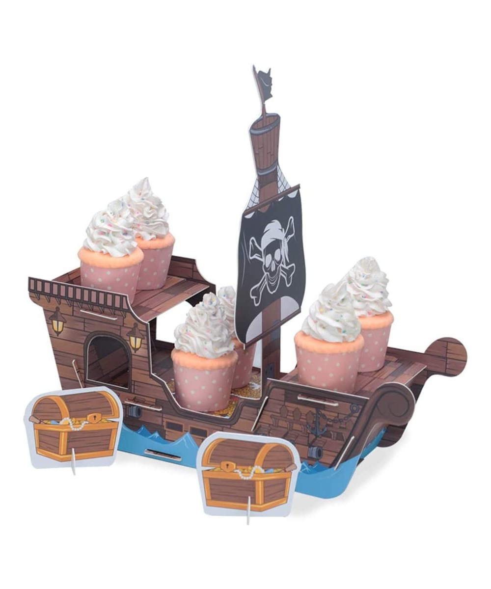 Pirate Ship Cupcake Stand for Kids Birthday Party Centerpiece Decorations Pirate Birthday Party Supplies Cupcake holder $36.8...