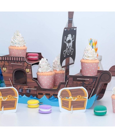 Pirate Ship Cupcake Stand for Kids Birthday Party Centerpiece Decorations Pirate Birthday Party Supplies Cupcake holder $36.8...