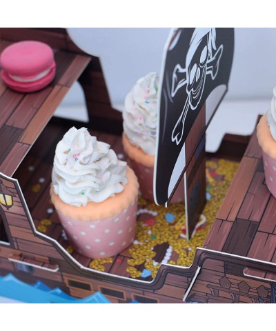 Pirate Ship Cupcake Stand for Kids Birthday Party Centerpiece Decorations Pirate Birthday Party Supplies Cupcake holder $36.8...