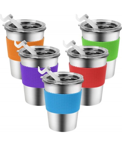 Kids Stainless Steel Drinking Cups with Lids Spill-proof Metal Tumblers for Kids Dishwasher Safe Unbreakable Toddler Cups wit...