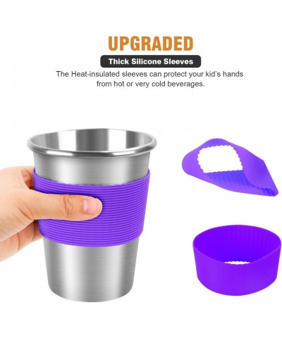 Kids Stainless Steel Drinking Cups with Lids Spill-proof Metal Tumblers for Kids Dishwasher Safe Unbreakable Toddler Cups wit...