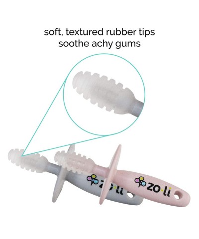 ZoLi Chubby Gummy teether | 2 Pack Baby Teething Relief - Blush / Grey BPA Free Teething Stick - Teething Toy $23.40 Baby Tee...