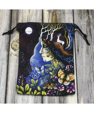 Tarot Bag Velvet Tarot Card Bag - Drawstring Tarot Pouch Rune Bag | Double Side Printed Tarot Dice Bag | Tarot Card Holder St...