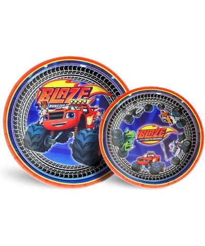 24 Blaze Monster Birthday Disposable Plates Birthday Party Supplies Decorations 9 Inch and 7 Inch $23.60 Kids' Party Tableware