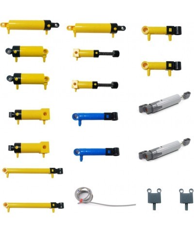 19Pcs 10-Kinds MOC Pneumatic Parts Bricks with Air Pump Push Rod Switch Piston Air Pipe DIY Small Particle Stem Building Bloc...