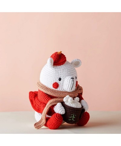 White Polar Bear Drinking Hot Marshmallow Cup Stuffed Crochet Teddy Plush Baby First Cuddle Animal Toy $92.21 Stuffed Animals...