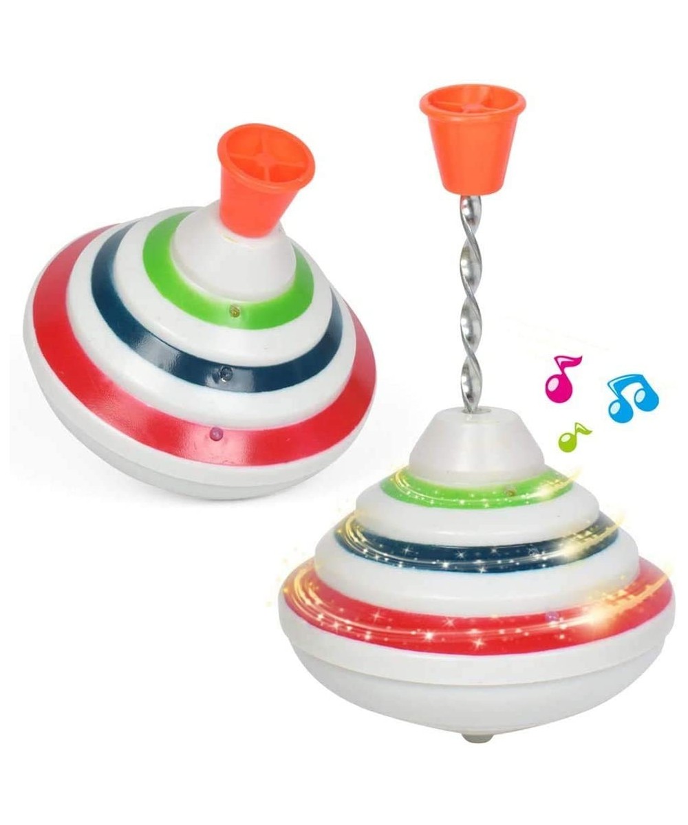 Flashing Music Gyro -- Push Down Spinning Top Toy with LED and Music - Hand Light Up Spinning Toy Birthday Gifts for Kids Tod...