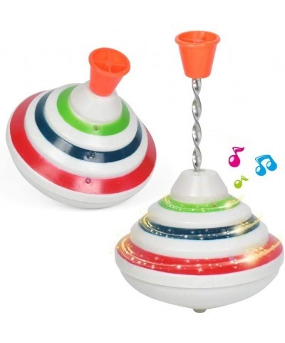 Flashing Music Gyro -- Push Down Spinning Top Toy with LED and Music - Hand Light Up Spinning Toy Birthday Gifts for Kids Tod...