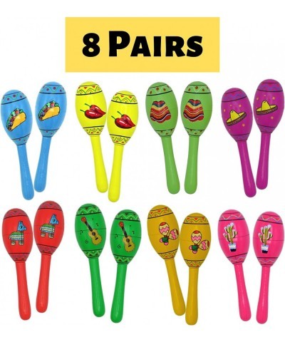 16 Fiesta Maracas Party Favors for Kids & Adults Wooden - Cinco de Mayo Mexican Party Supplies Fiesta Decoration By 4E’s Nove...