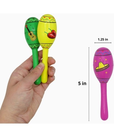 16 Fiesta Maracas Party Favors for Kids & Adults Wooden - Cinco de Mayo Mexican Party Supplies Fiesta Decoration By 4E’s Nove...