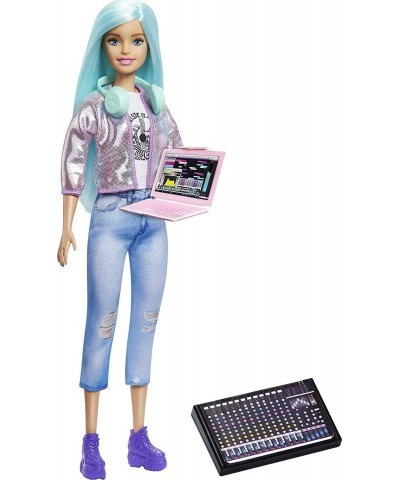 Career of the Year Music Producer Doll (12-in) Colorful Blue Hair Trendy Tee Jacket & Jeans Plus Sound Mixing Board Computer ...