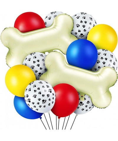 44 Pieces Dog Themed Balloons Decoration Including 40 Colorful Latex Balloons Dog Paw Print Balloons and 4 Bone Shaped Alumin...