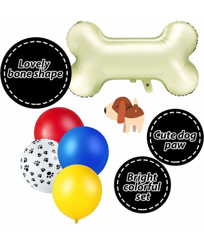 44 Pieces Dog Themed Balloons Decoration Including 40 Colorful Latex Balloons Dog Paw Print Balloons and 4 Bone Shaped Alumin...