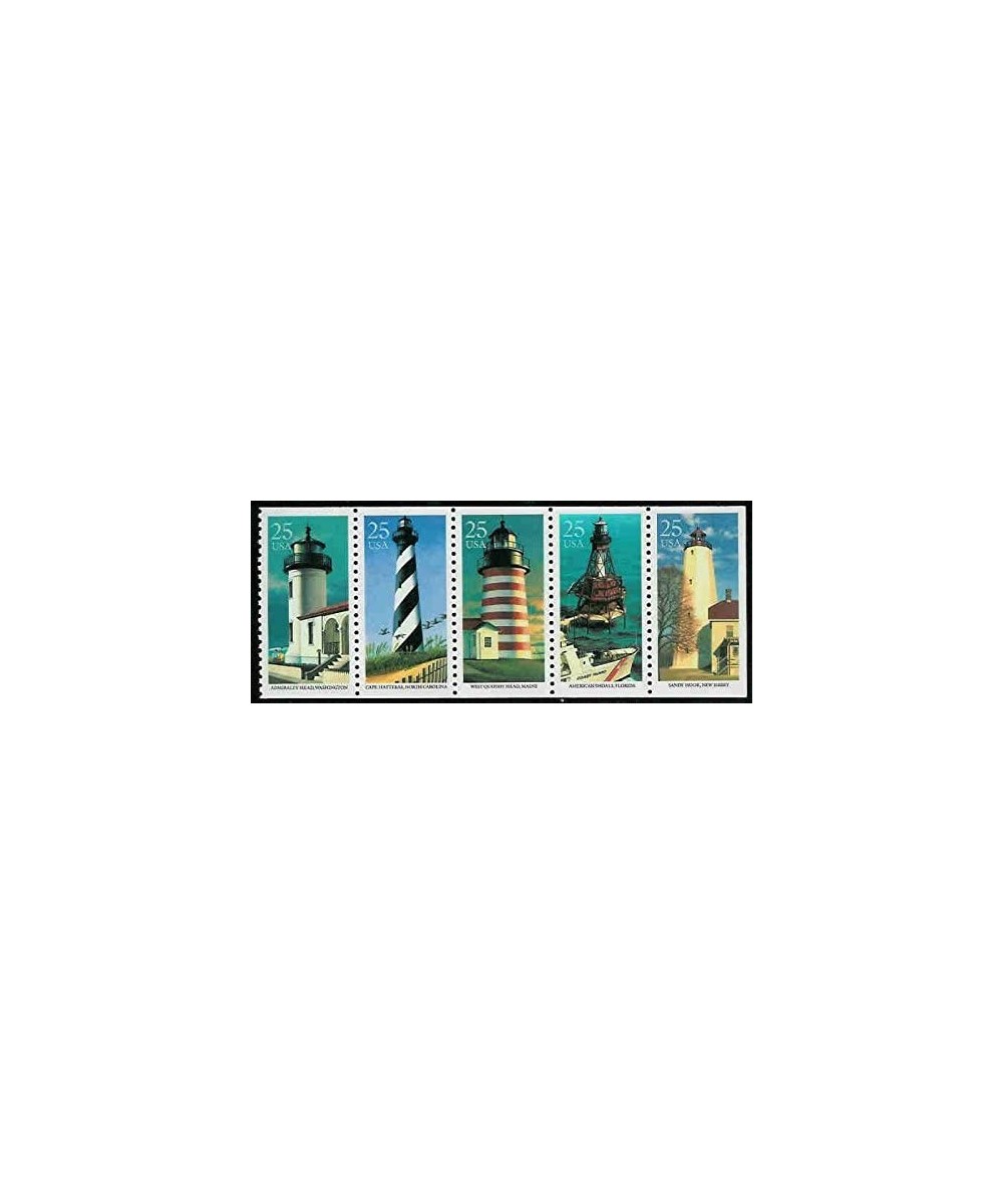 US Stamp 1990 Lighthouses - 5 Stamp Booklet Pane Scott 2474a MNH $17.73 Collectibles Display & Storage