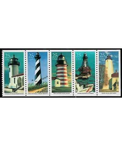 US Stamp 1990 Lighthouses - 5 Stamp Booklet Pane Scott 2474a MNH $17.73 Collectibles Display & Storage