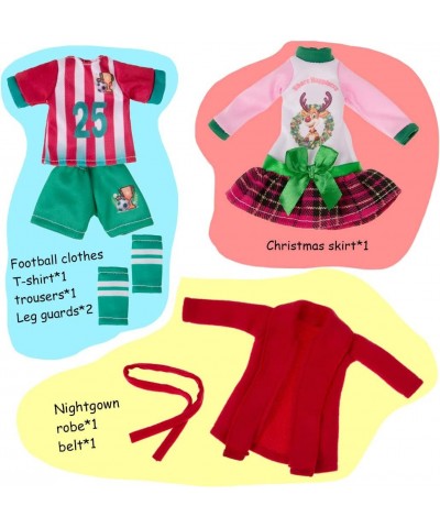 7pc Christmas Elf Doll Clothes and Accessories Set Include Robe Sports Outfits and Dress for Xmas Presents Decorations $22.44...